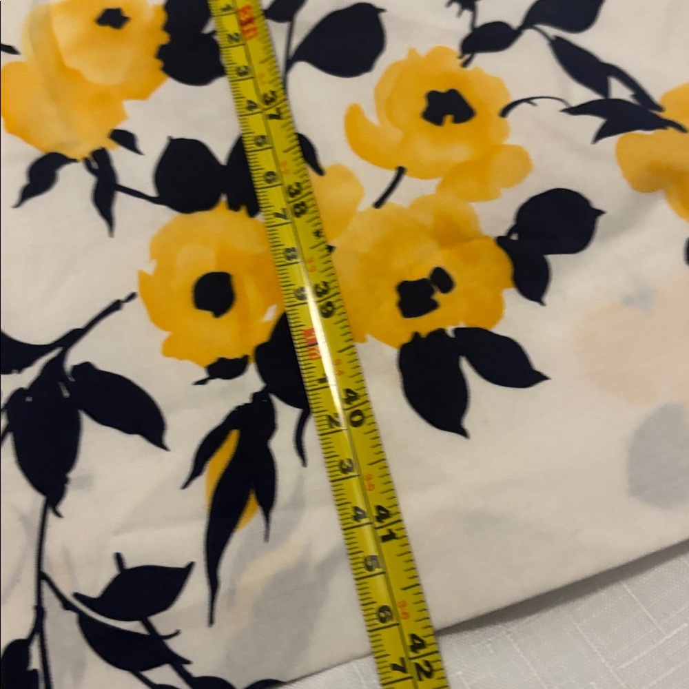 VTG J. Peterman White Shift Midi Dress w/Yellow Floral Design SZ 10 lined NWOT - Picture 7 of 12